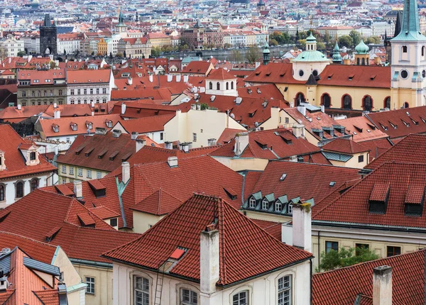 Dachówki Dachowe Starego Miasta Praga Republika Czeska — Zdjęcie stockowe