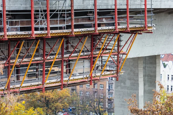 Byggnad Fasad Renovering Hus Återuppbyggnad Reparation — Stockfoto