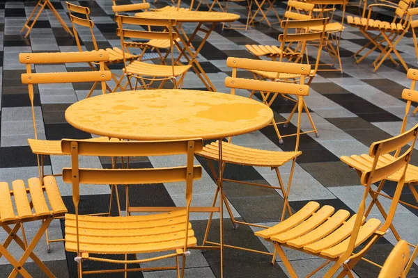 Tafels Stoelen Een Café Straat — Stockfoto