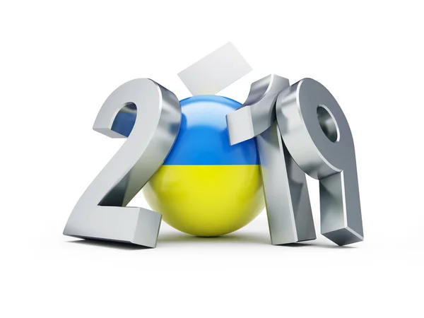 Elezione del Presidente dell'Ucraina 2019 su sfondo bianco Illustrazione 3D, rendering 3D — Foto Stock