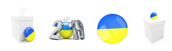 Wahl des ukrainischen Präsidenten 2019 auf weißem Hintergrund 3d Illustration, 3d Rendering — Stockfoto