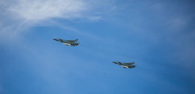 Moskova, Rusya - 9 Mayıs 2018: Askeri uçak geçit zafer günü