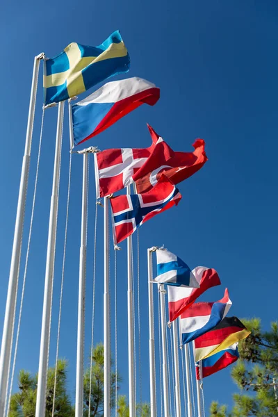 Flags on the flagpole — Stock Photo, Image