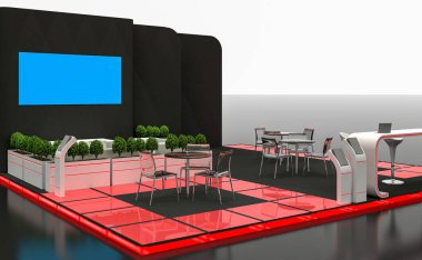 Fuar Standı 3D çizimi