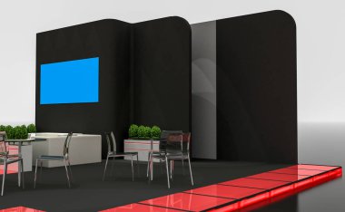 Fuar Standı 3D çizimi