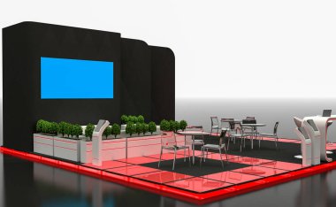 Fuar Standı 3D çizimi