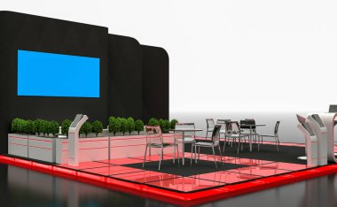 Fuar Standı 3D çizimi