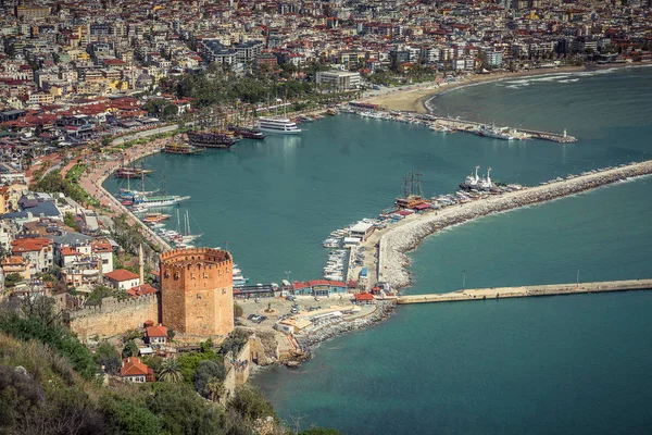Vue aérienne de la marina d'Alanya, Turquie — Photo