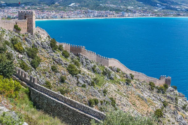 Vue Aérienne du port d'Alanya en Turquie — Photo