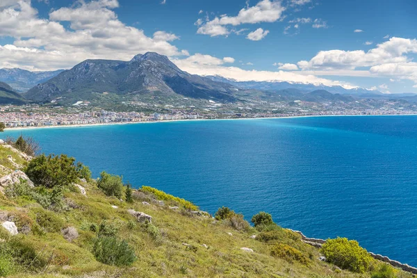 Aerial View of the harbor of Alanya in Turkey — Stock Photo, Image