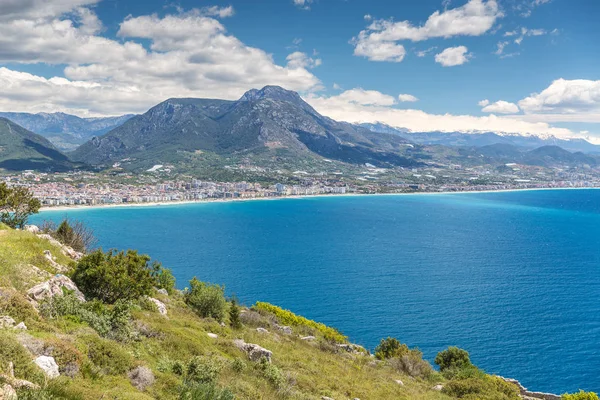 Letecký pohled na přístav Alanya v Turecku — Stock fotografie