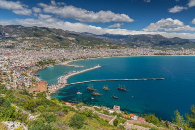 Alanya limanının Türkiye'deki havadan görünümü