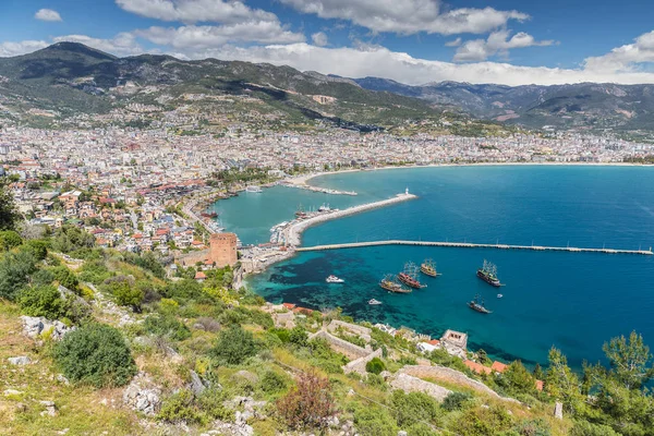 Vista aérea do porto de Alanya, na Turquia — Fotografia de Stock