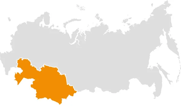 Mapa Federacji Rosyjskiej Kazachstanu — Wektor stockowy