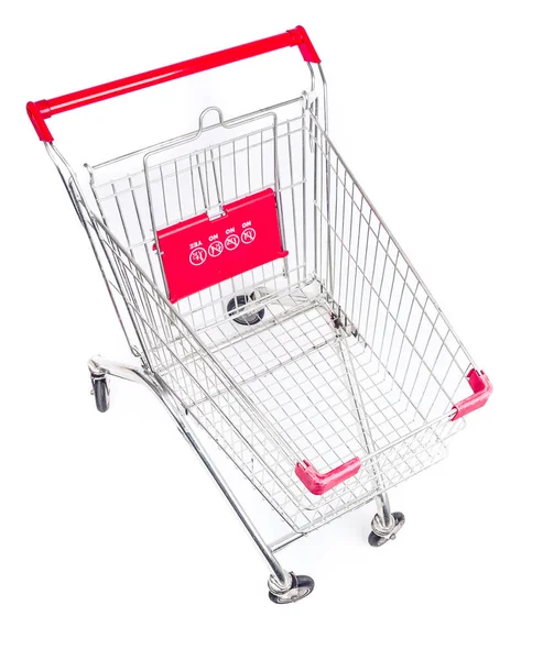 Supermarket Trolley Cart isolerad på vit — Stockfoto