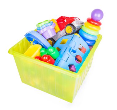 Çocuklar için oyuncaklar ile Plastik konteyner