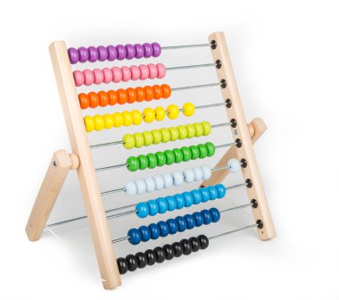 Abacus sayma çerçevesi beyaz izole