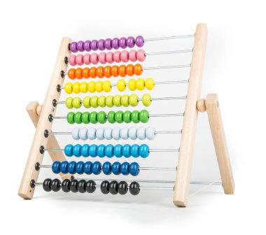 Abacus sayma çerçevesi beyaz izole