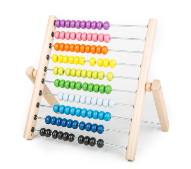 Abacus sayma çerçevesi beyaz izole
