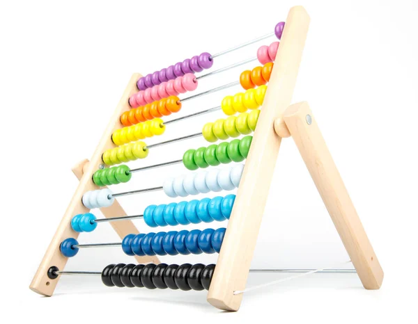 Abacus counting frame isolated on white — Stock Photo, Image