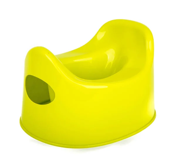 Grüne Plastik Kind Toilette Topf isoliert — Stockfoto