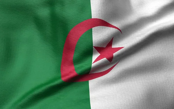 3D ilustrace vlajky Alžírska — Stock fotografie