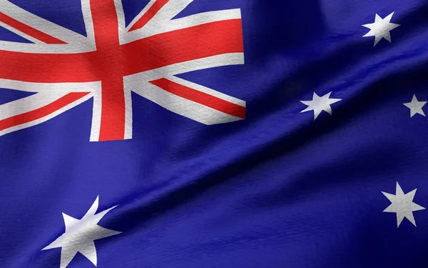 Illustration 3D du drapeau australien — Photo