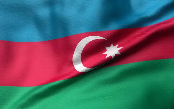 Ilustración 3D de la bandera de Azerbaiyán —  Fotos de Stock