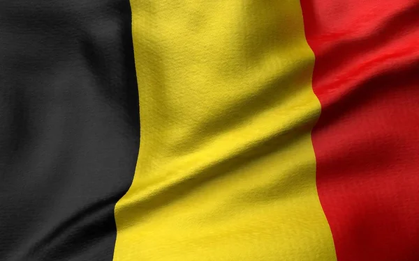 3D-Abbildung der belgischen Flagge — Stockfoto