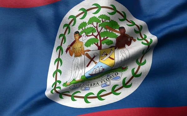 3D illustratie van Belize vlag — Stockfoto