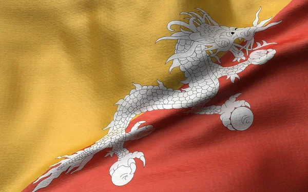 3D ilustrace vlajka Bbhutta — Stock fotografie