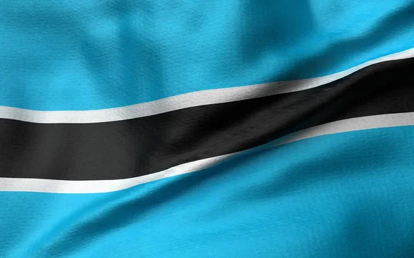 3D-Abbildung der Flagge Botswanas — Stockfoto