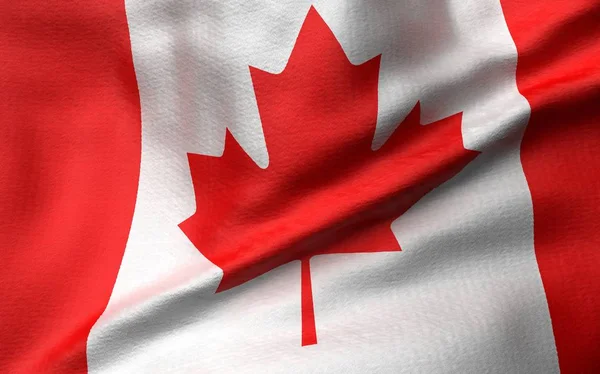 Ilustracja 3D flagi Kanady — Zdjęcie stockowe