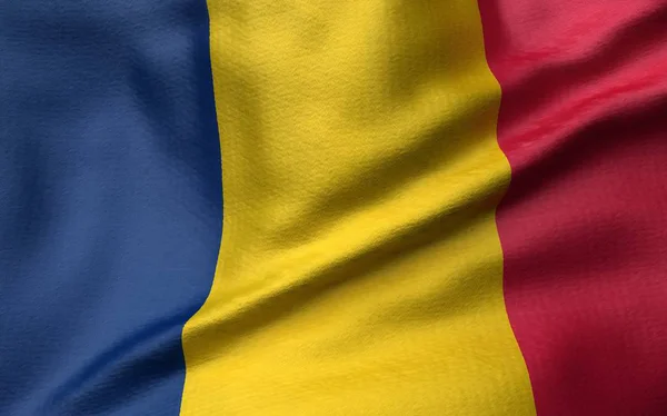 3D απεικόνιση της σημαίας του Τσαντ — Φωτογραφία Αρχείου