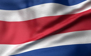 Kosta Rika Bayrağı 3d İllüstrasyon