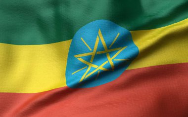 Etiyopya Bayrağı 3d İllüstrasyon