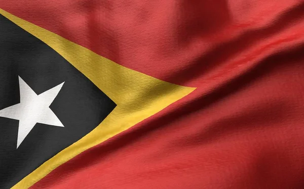 3D-illustrasjon av Øst-Timor-flagget – stockfoto