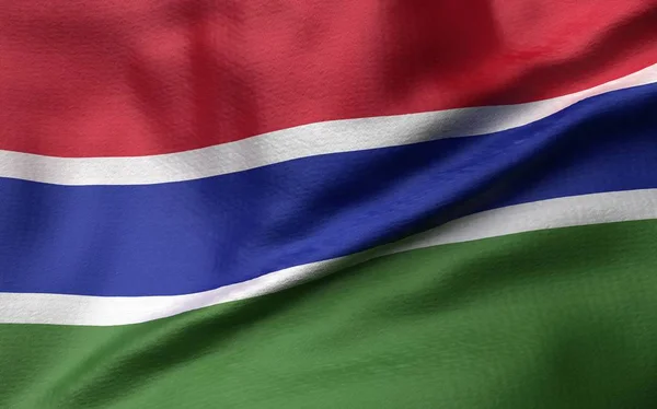 Ilustración 3D de la bandera de Gambia — Foto de Stock