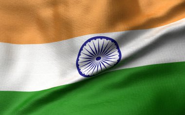 Hindistan Bayrağı 3d İllüstrasyon