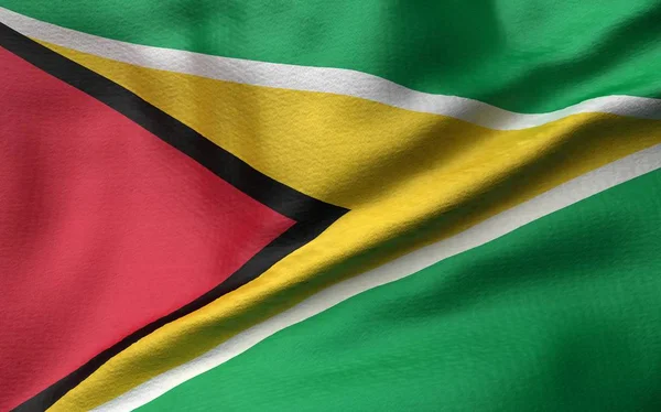 Ilustração 3D da bandeira da Guiana — Fotografia de Stock
