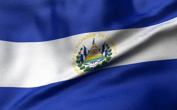 Ilustración 3D de la Bandera de El Salvador —  Fotos de Stock