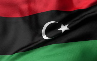 Libya Bayrağı 3d İllüstrasyon