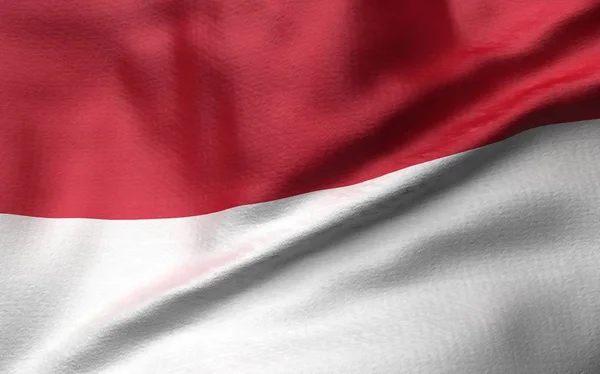 Ilustração 3D da Bandeira da Indonésia — Fotografia de Stock