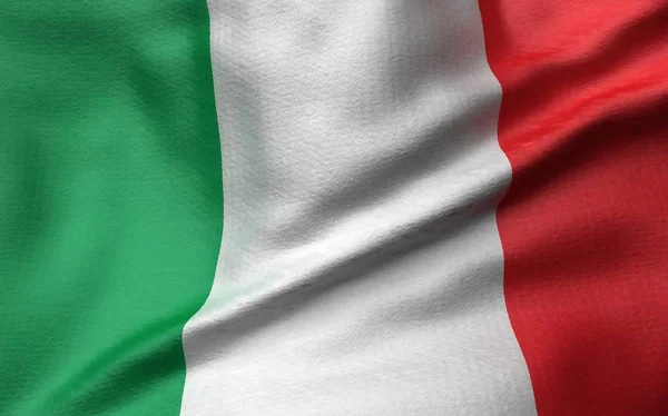 Ilustração 3D da bandeira da Itália — Fotografia de Stock