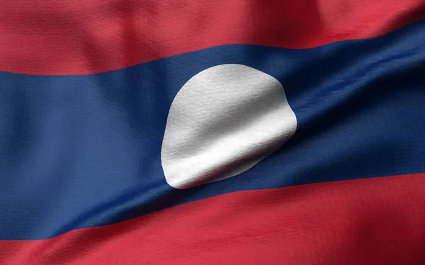 Prostorové znázornění Laoské vlajky — Stock fotografie