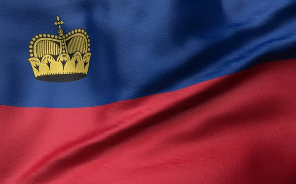 Ilustração 3D da bandeira de Liechtenstein — Fotografia de Stock