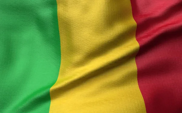 Ilustracja 3D z flagi Mali — Zdjęcie stockowe