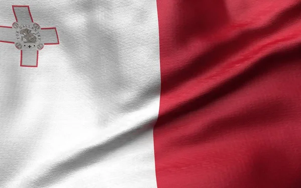 Ilustracja 3D flagi Malty — Zdjęcie stockowe