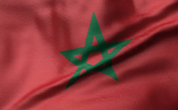 3D απεικόνιση της σημαίας του Μαρόκου — Φωτογραφία Αρχείου