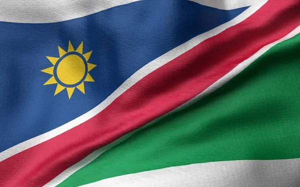 Ilustración 3D de la bandera de Namibia — Foto de Stock